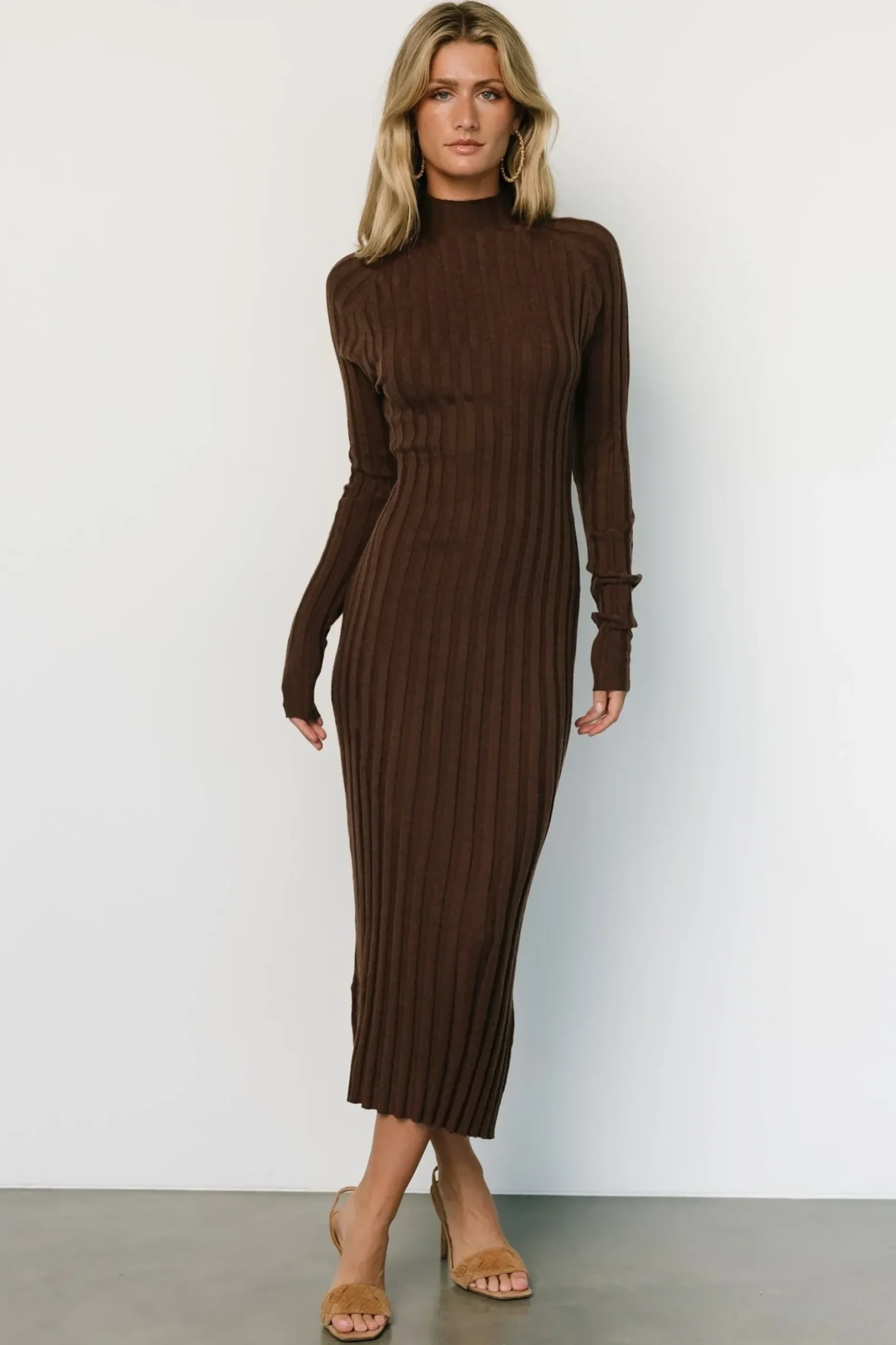 Baltic Born maxi dresses|TOPS|Oliver Ribbed Sweater Dress | Mocha
