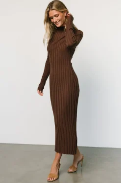 Baltic Born maxi dresses|TOPS|Oliver Ribbed Sweater Dress | Chocolate