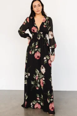 Baltic Born WEDDING SUITE|wedding guest|Olivia Maxi Dress | Black Rose Floral