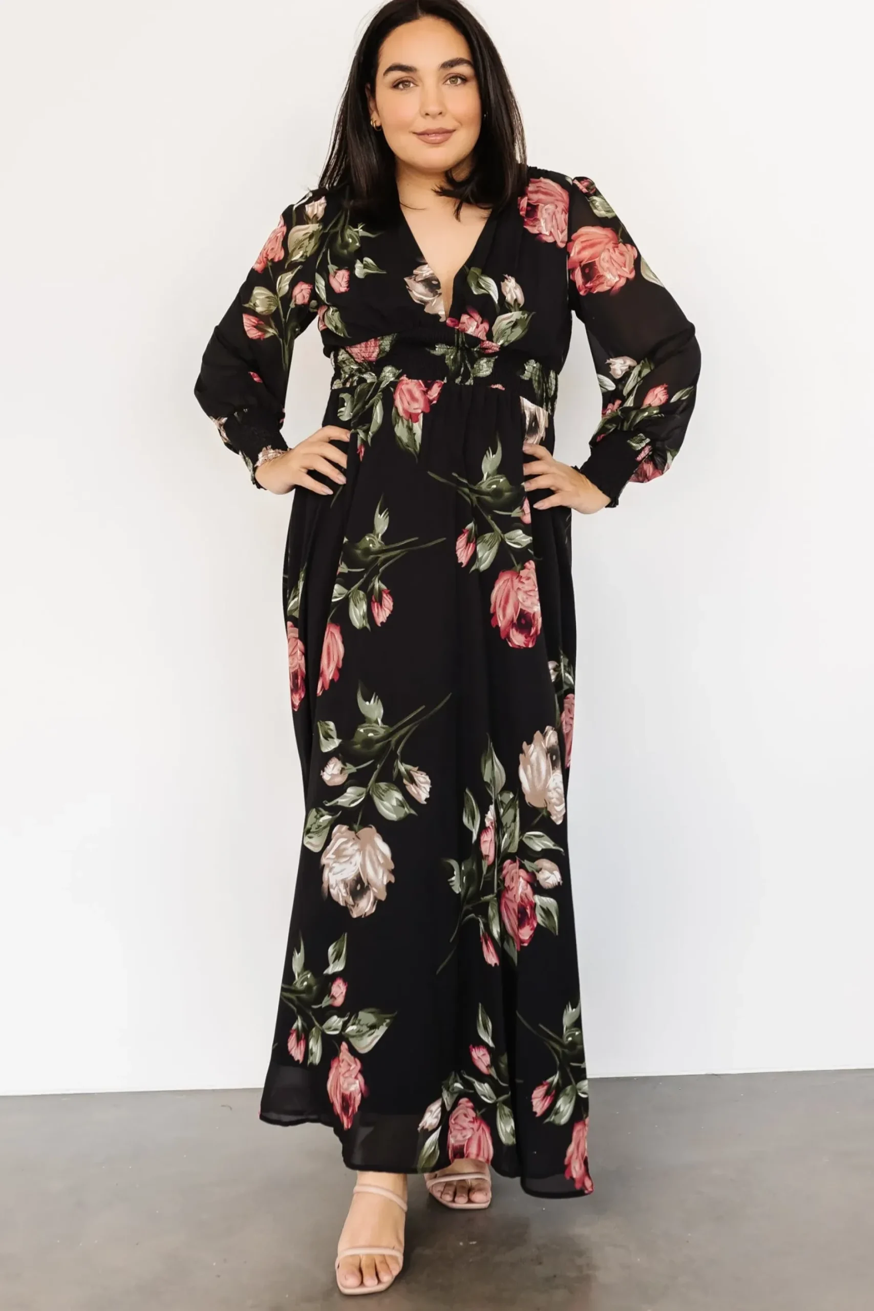 Baltic Born WEDDING SUITE|wedding guest|Olivia Maxi Dress | Black Rose Floral