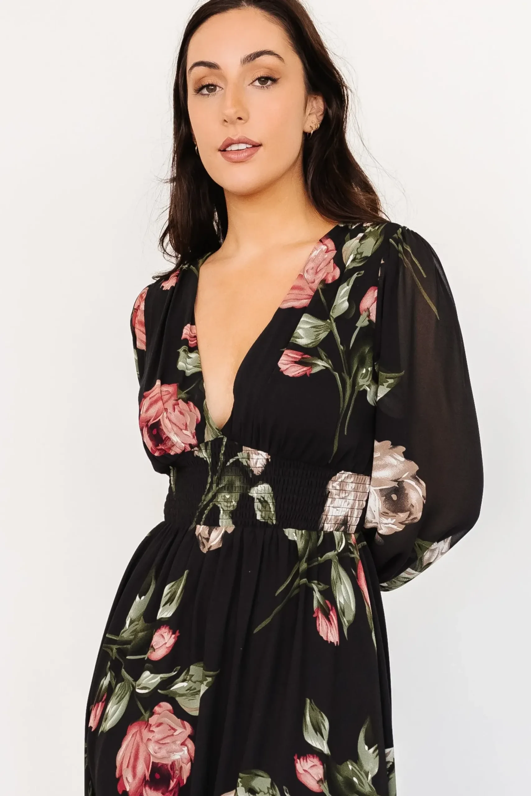 Baltic Born WEDDING SUITE|wedding guest|Olivia Maxi Dress | Black Rose Floral