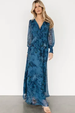 Baltic Born WEDDING SUITE|wedding guest|Olivia Maxi Dress | Deep Blue Floral