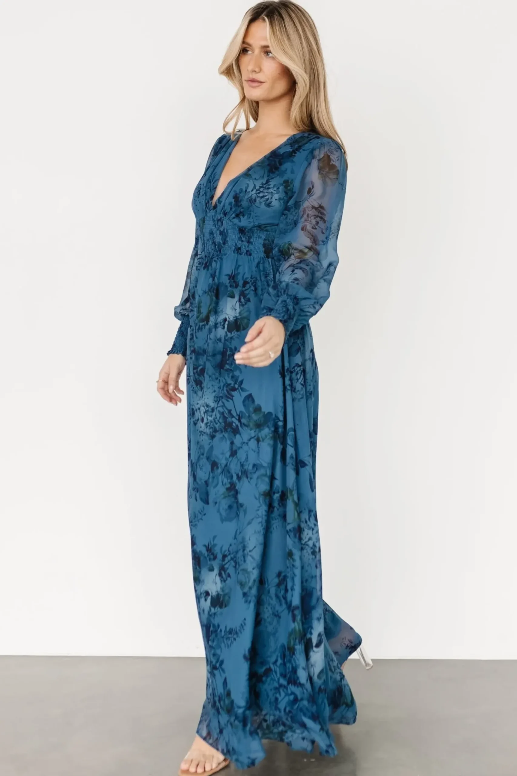 Baltic Born WEDDING SUITE|wedding guest|Olivia Maxi Dress | Deep Blue Floral