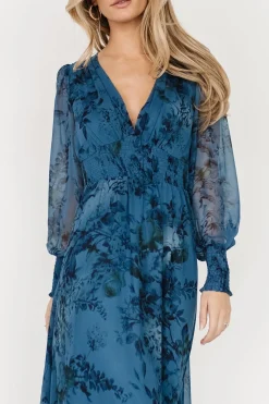 Baltic Born WEDDING SUITE|wedding guest|Olivia Maxi Dress | Deep Blue Floral