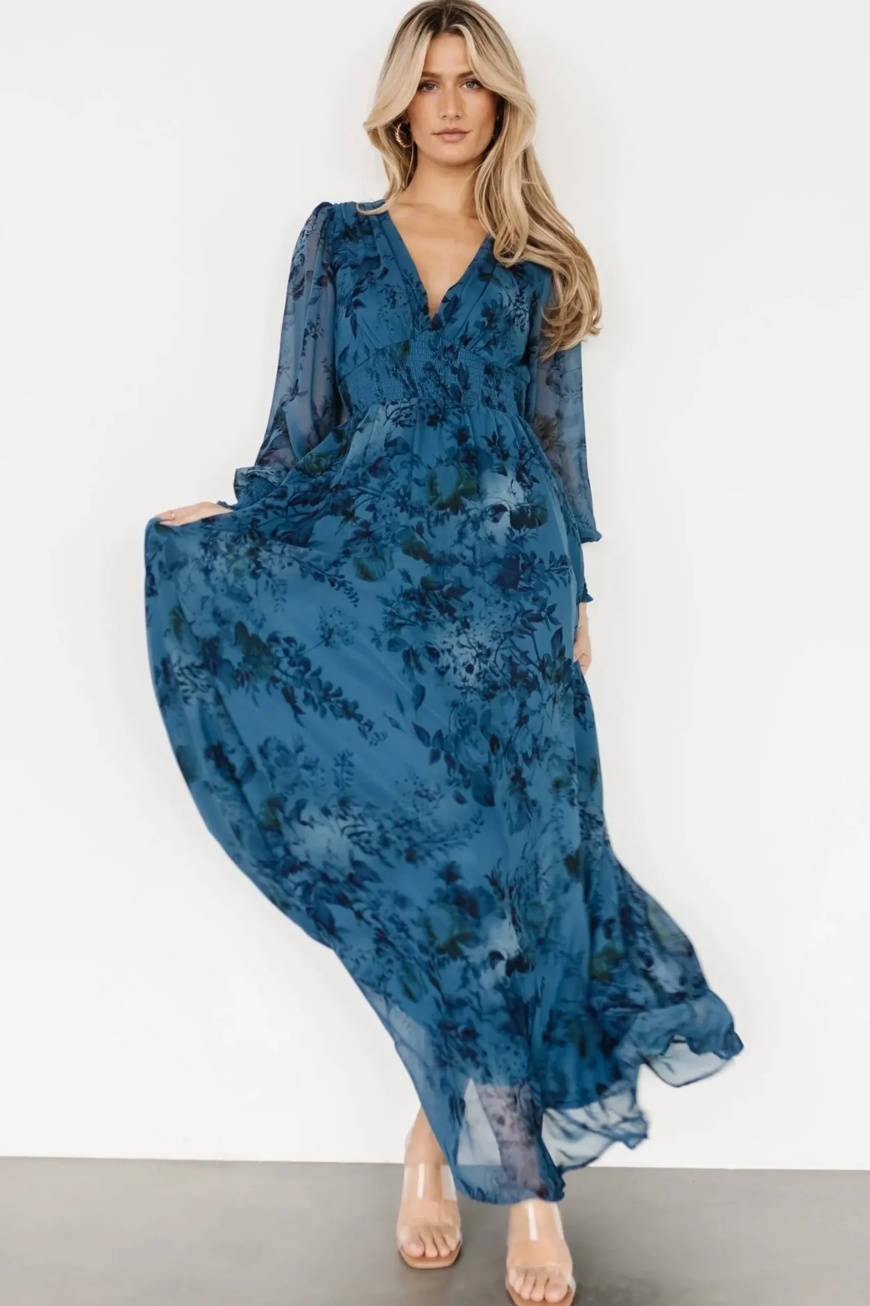 Baltic Born WEDDING SUITE|wedding guest|Olivia Maxi Dress | Deep Blue Floral