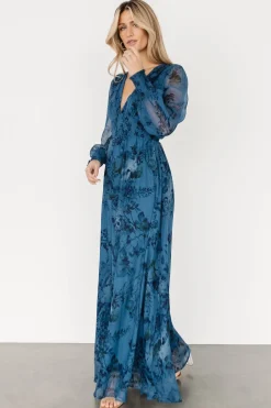 Baltic Born WEDDING SUITE|wedding guest|Olivia Maxi Dress | Deep Blue Floral