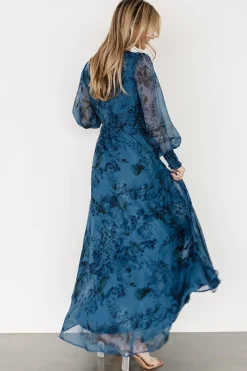 Baltic Born WEDDING SUITE|wedding guest|Olivia Maxi Dress | Deep Blue Floral
