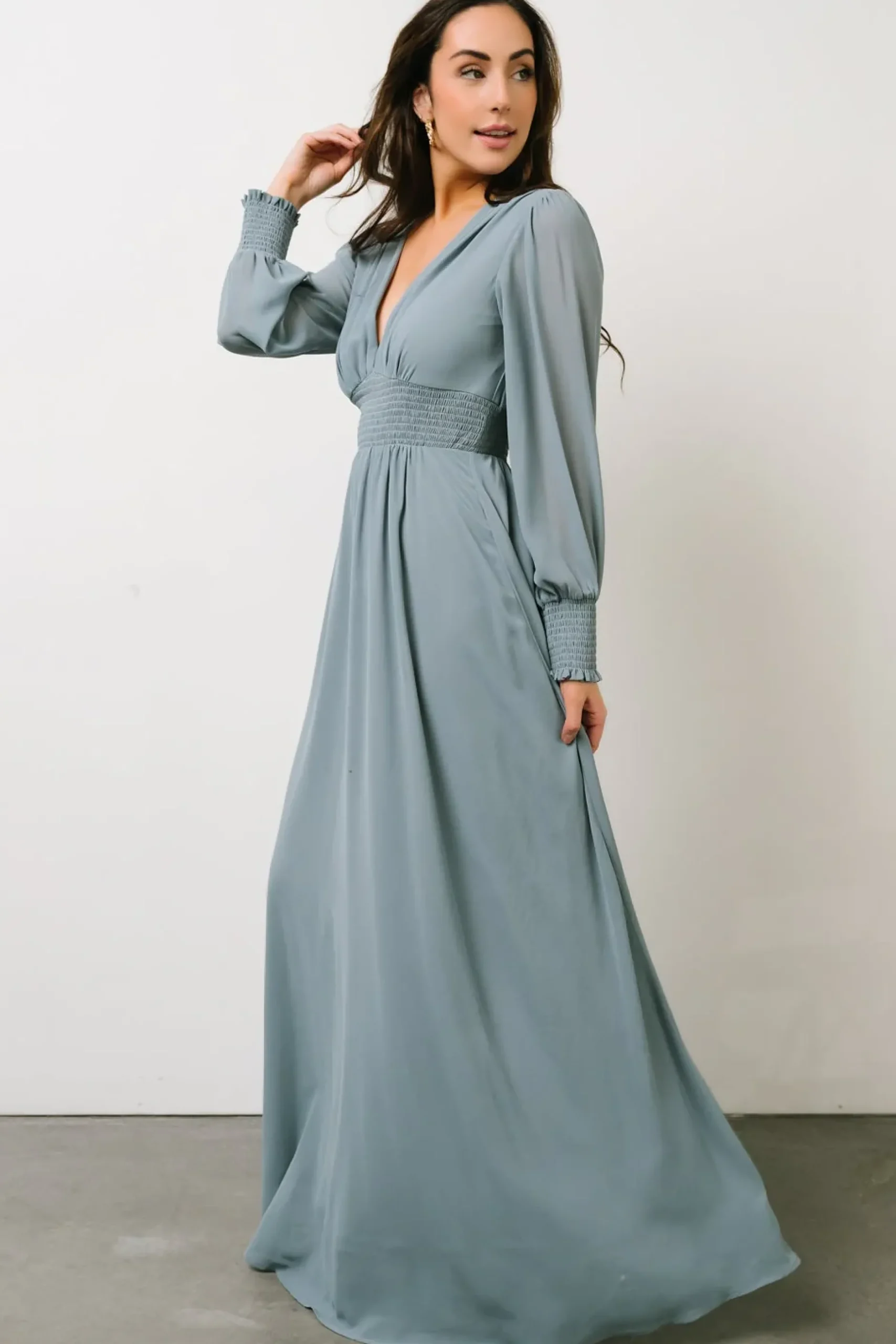 Baltic Born WEDDING SUITE|wedding guest|Olivia Maxi Dress | Dusty Blue