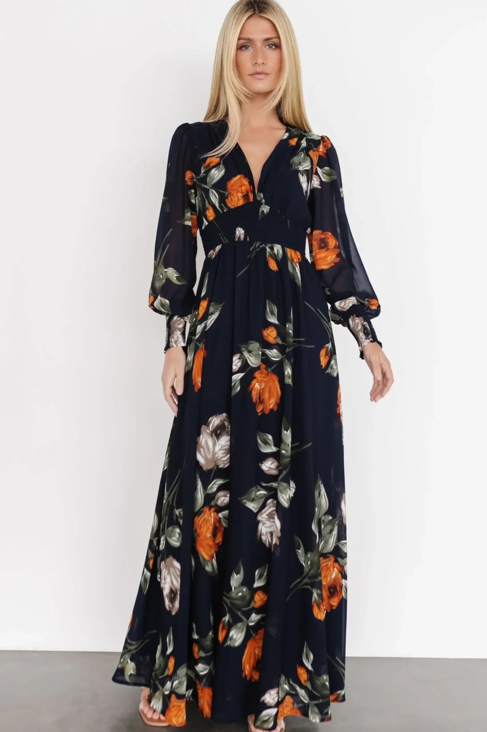 Baltic Born WEDDING SUITE|wedding guest|Olivia Maxi Dress | Midnight Navy Floral