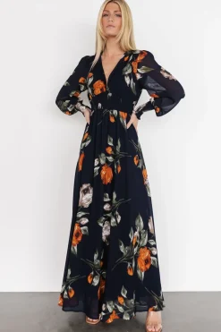 Baltic Born WEDDING SUITE|wedding guest|Olivia Maxi Dress | Midnight Navy Floral