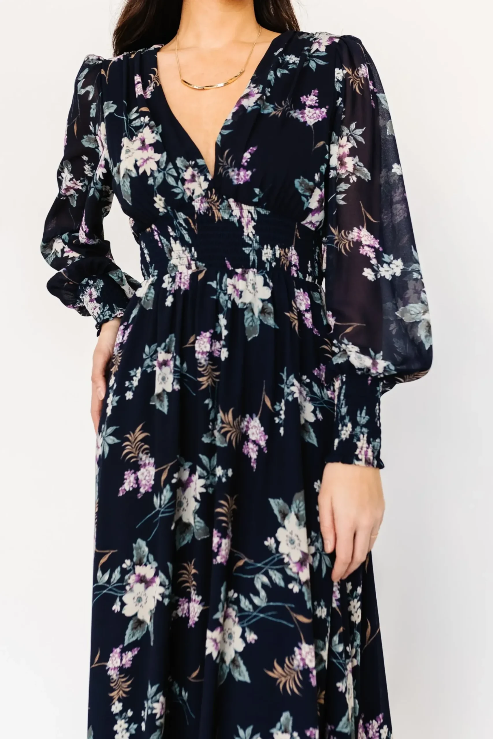 Baltic Born WEDDING SUITE|wedding guest|Olivia Maxi Dress | Navy Garden Floral