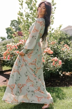 Baltic Born WEDDING SUITE|wedding guest|Olivia Maxi Dress | Sage + Peach Floral