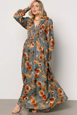 Baltic Born WEDDING SUITE|wedding guest|Olivia Maxi Dress | Slate + Rust Floral