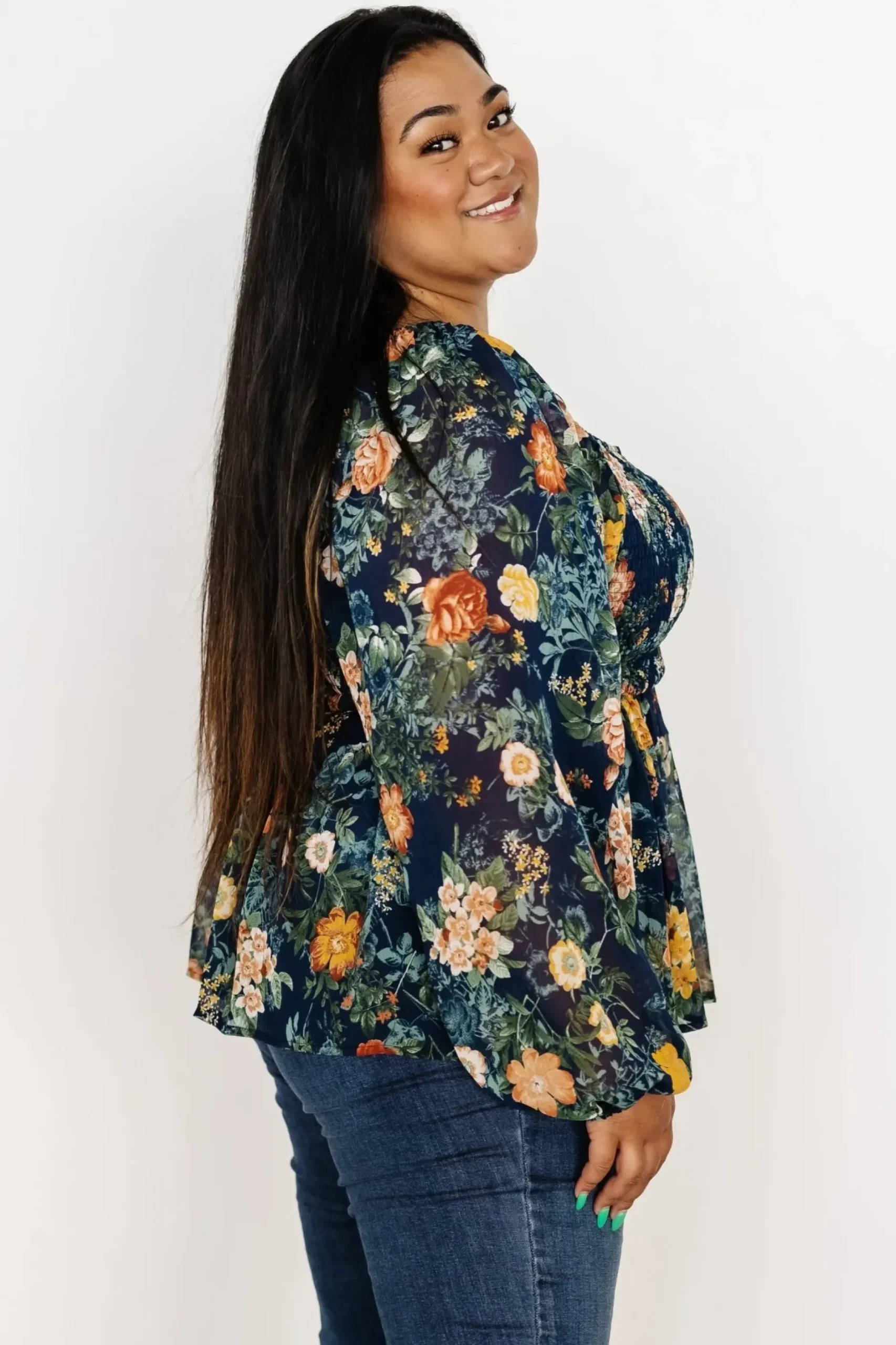 Baltic Born blouses + shirts|Ollie Smocked Top | Navy Multi