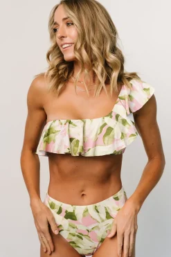 Baltic Born COMING SOON|Palma Ruffle Bikini Top | Green + Pink