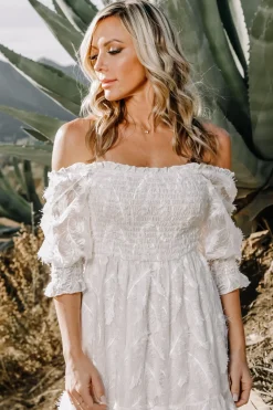 Baltic Born bump friendly|WINTER ESSENTIALS|Paloma Smocked Feather Maxi Dress | Off White