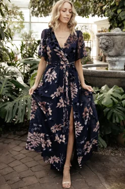 Baltic Born maxi dresses|WEDDING SUITE|Parisian Velvet Maxi Dress | Blue + Blush Floral