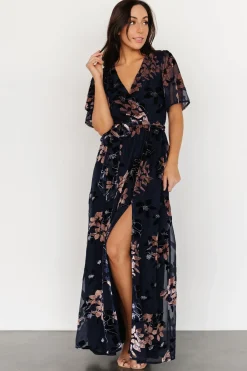 Baltic Born maxi dresses|WEDDING SUITE|Parisian Velvet Maxi Dress | Blue + Blush Floral