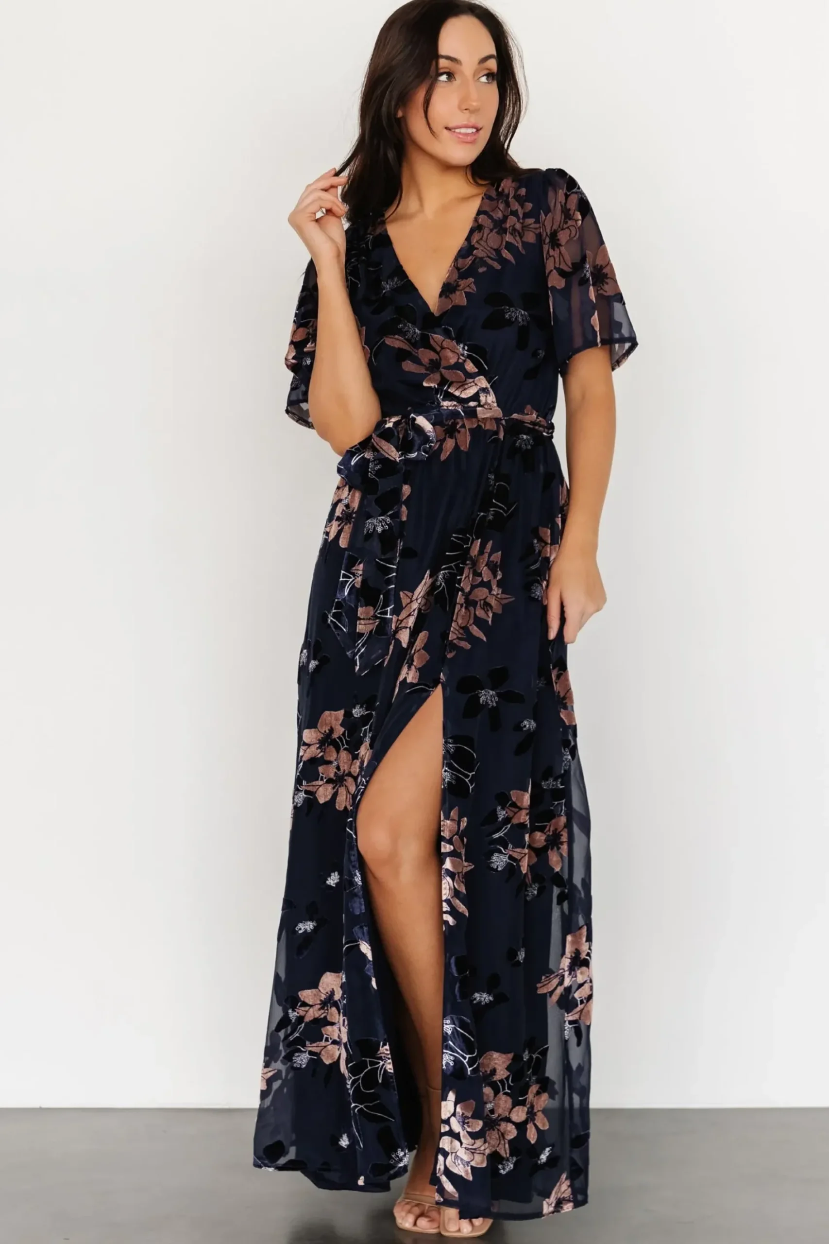 Baltic Born maxi dresses|WEDDING SUITE|Parisian Velvet Maxi Dress | Blue + Blush Floral