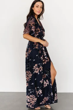 Baltic Born maxi dresses|WEDDING SUITE|Parisian Velvet Maxi Dress | Blue + Blush Floral