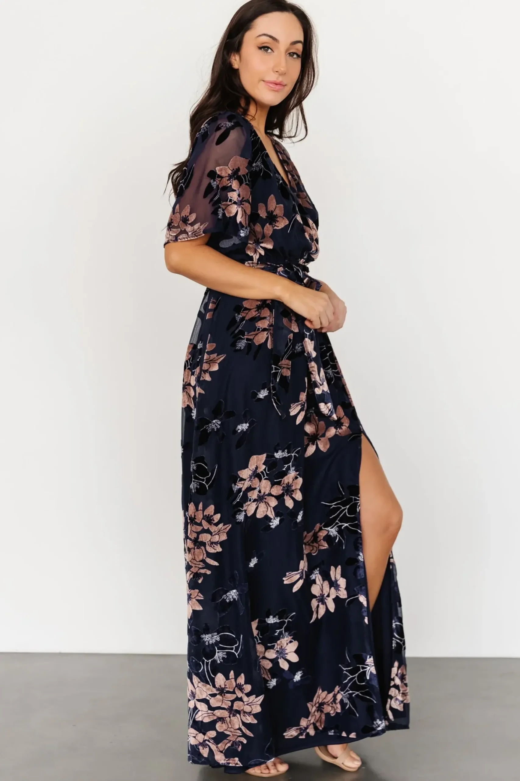 Baltic Born maxi dresses|WEDDING SUITE|Parisian Velvet Maxi Dress | Blue + Blush Floral