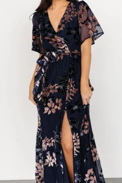 Baltic Born maxi dresses|WEDDING SUITE|Parisian Velvet Maxi Dress | Blue + Blush Floral