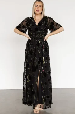 Baltic Born maxi dresses|WEDDING SUITE|Parisian Velvet Maxi Dress | Black Rose Floral