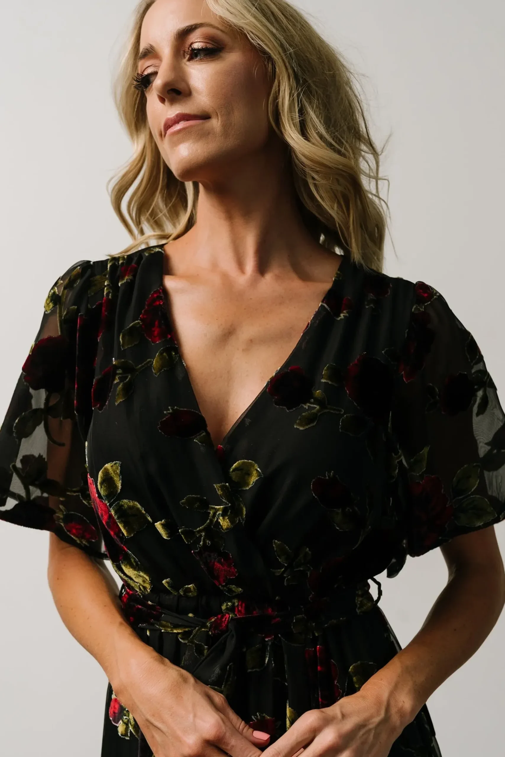 Baltic Born maxi dresses|WEDDING SUITE|Parisian Velvet Maxi Dress | Black Rose Floral