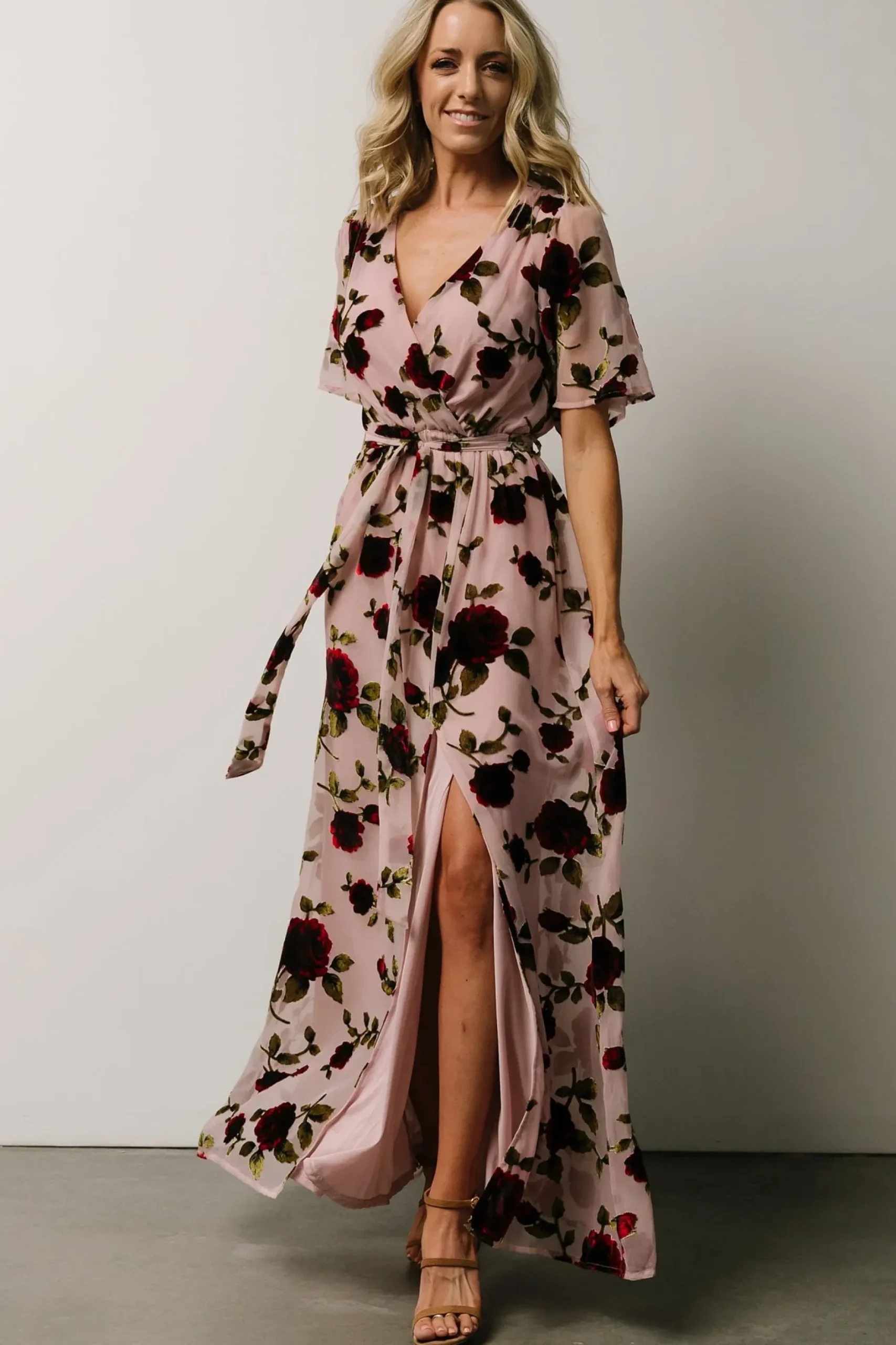Baltic Born maxi dresses|WEDDING SUITE|Parisian Velvet Maxi Dress | Blush Rose Floral