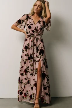 Baltic Born maxi dresses|WEDDING SUITE|Parisian Velvet Maxi Dress | Blush Rose Floral