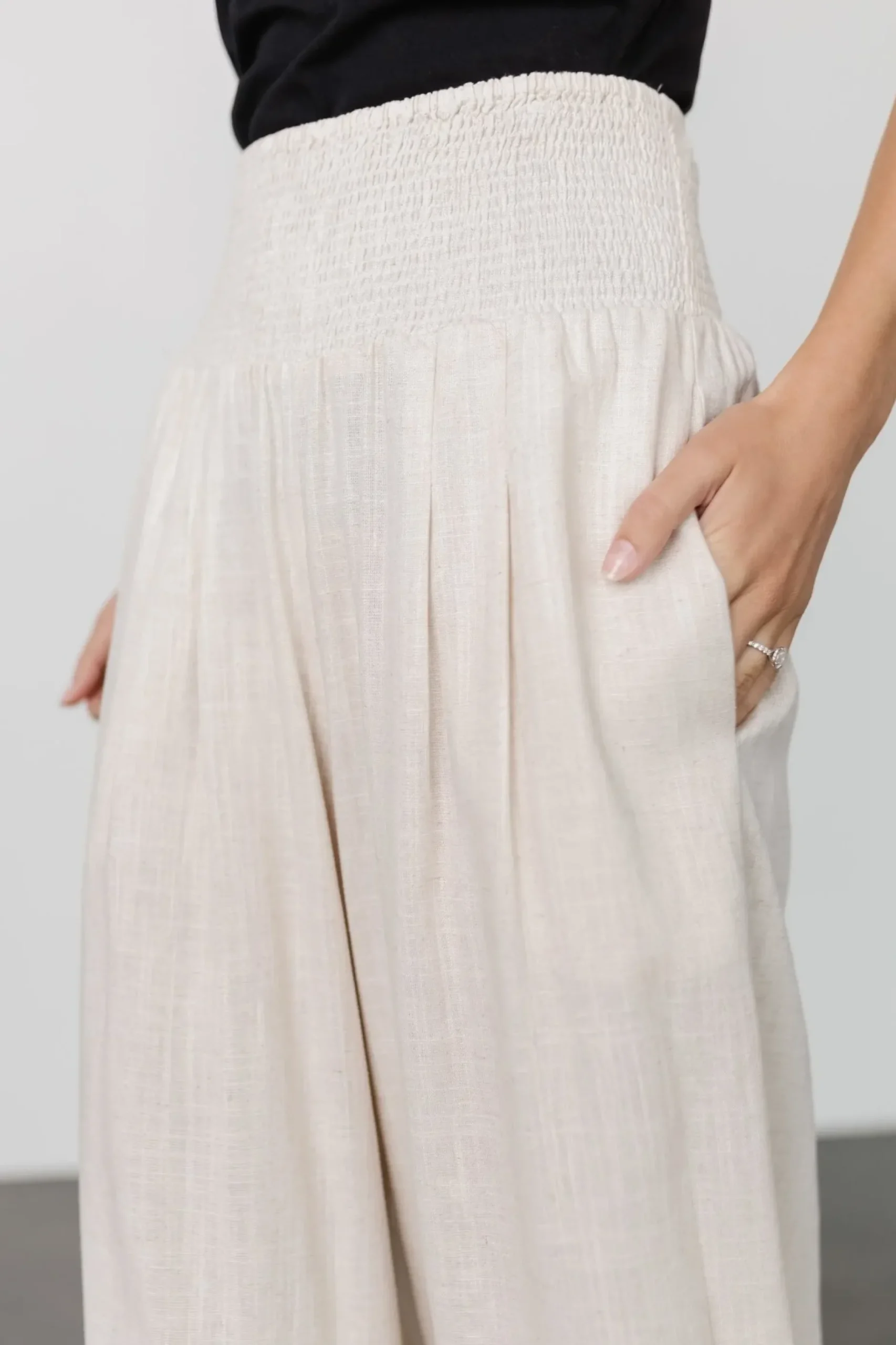 Baltic Born BOTTOMS|pants|Parvati Smocked Waist Pants | Natural