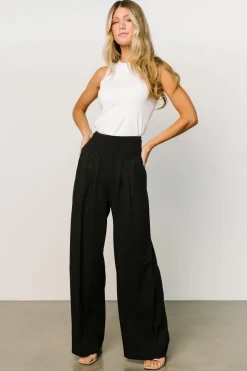 Baltic Born BOTTOMS|pants|Parvati Smocked Waist Pants | Black