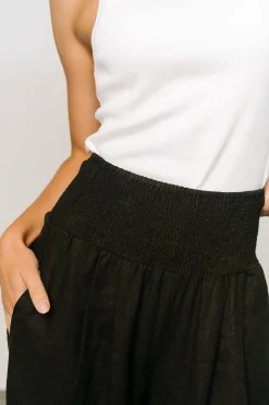 Baltic Born BOTTOMS|pants|Parvati Smocked Waist Pants | Black