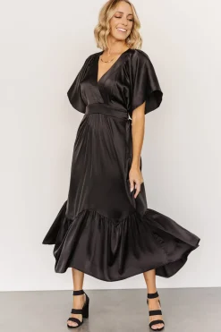 Baltic Born WINTER ESSENTIALS|Pasadena Satin Dress | Black