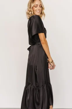 Baltic Born WINTER ESSENTIALS|Pasadena Satin Dress | Black