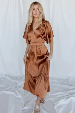 Baltic Born WINTER ESSENTIALS|Pasadena Satin Dress | Copper