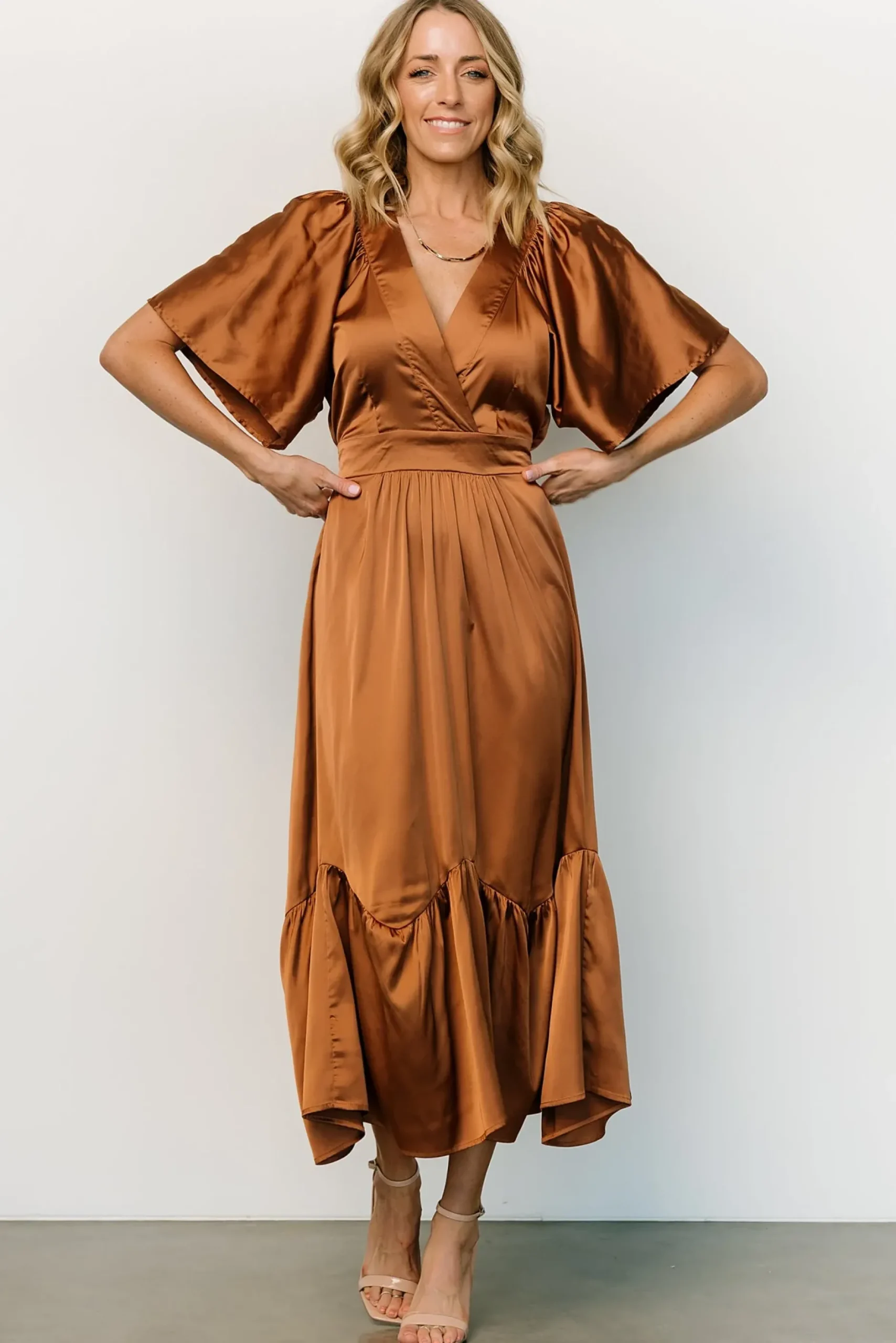 Baltic Born WINTER ESSENTIALS|Pasadena Satin Dress | Copper