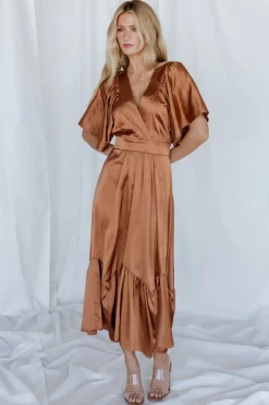 Baltic Born WINTER ESSENTIALS|Pasadena Satin Dress | Copper