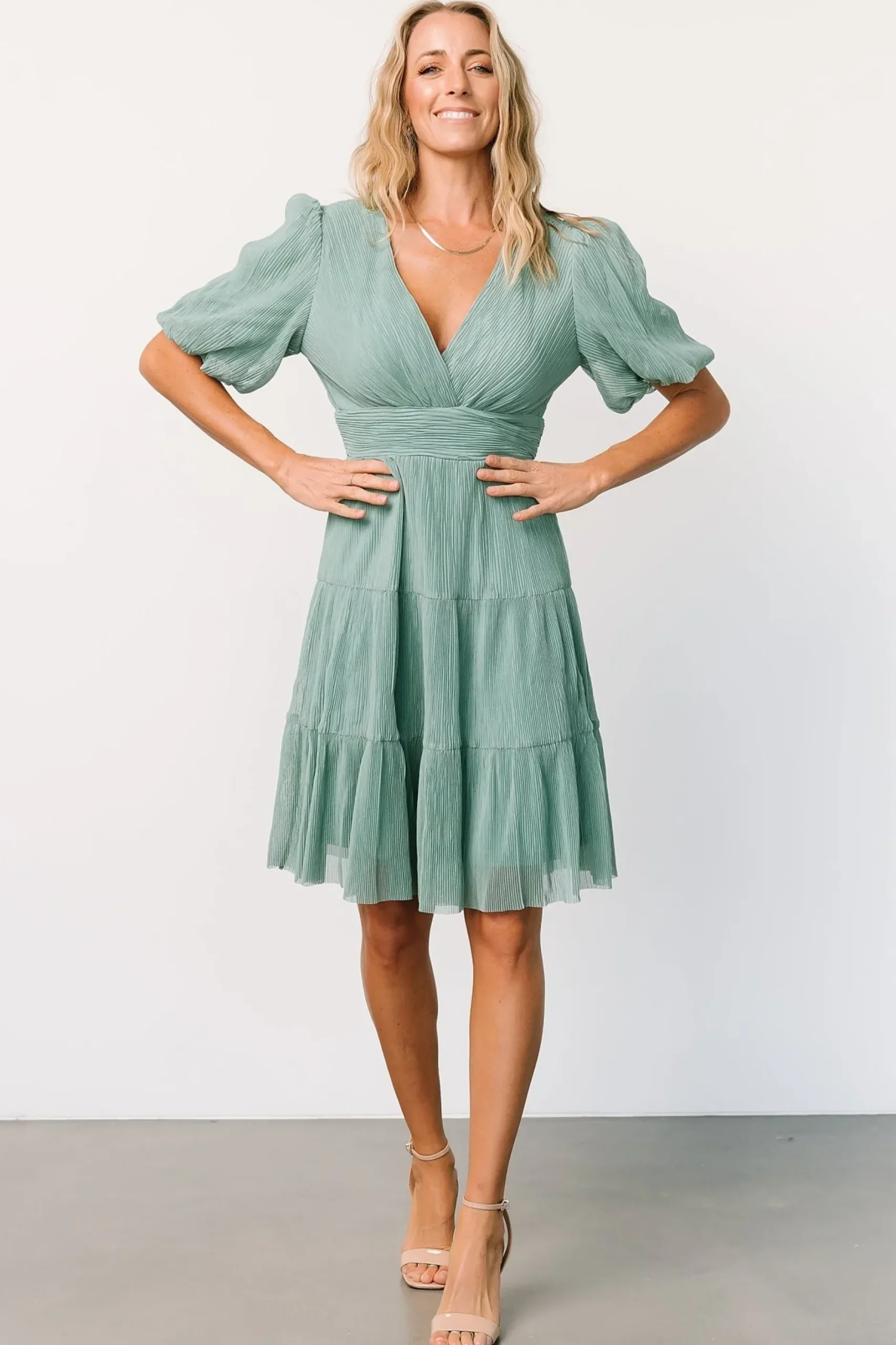 Baltic Born short dresses|Patrice Short Dress | Dusty Green
