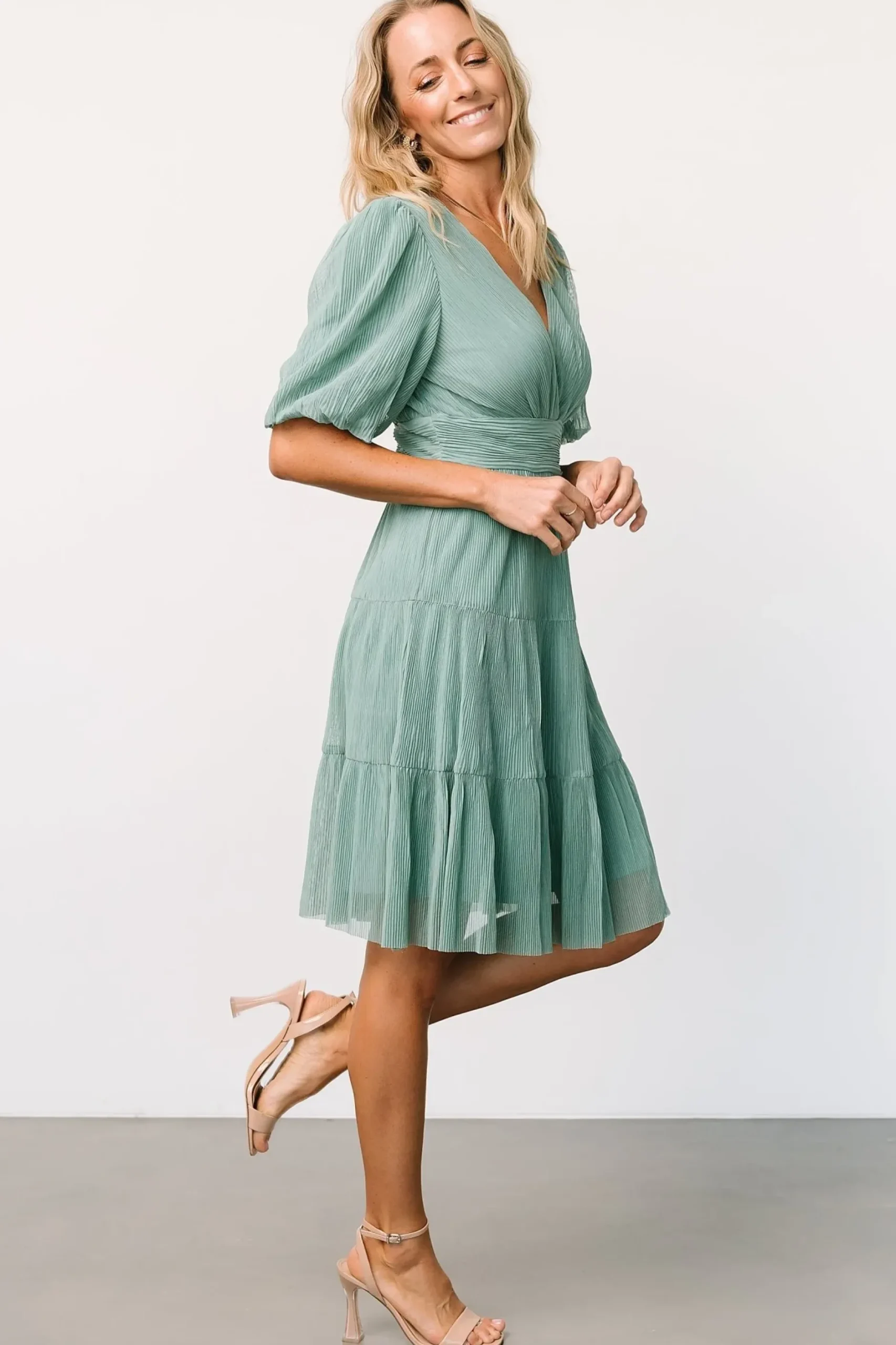 Baltic Born short dresses|Patrice Short Dress | Dusty Green