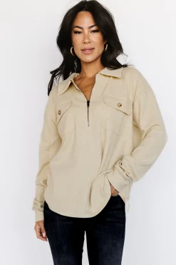 Baltic Born sweaters|outerwear|Patrick Half Zip Pullover | Honey