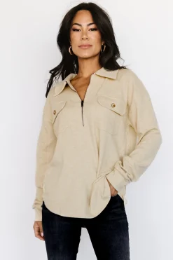 Baltic Born sweaters|outerwear|Patrick Half Zip Pullover | Honey