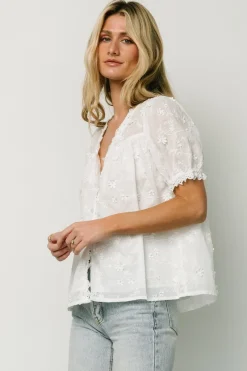 Baltic Born blouses + shirts|EXTENDED SIZING|Pauline Embossed Top | Off White