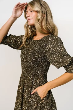 Baltic Born midi dresses|bump friendly|Pele Tiered Midi Dress | Black Floral