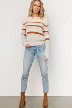 Baltic Born sweaters|WINTER ESSENTIALS|Peyton Striped Sweater | Cream + Camel