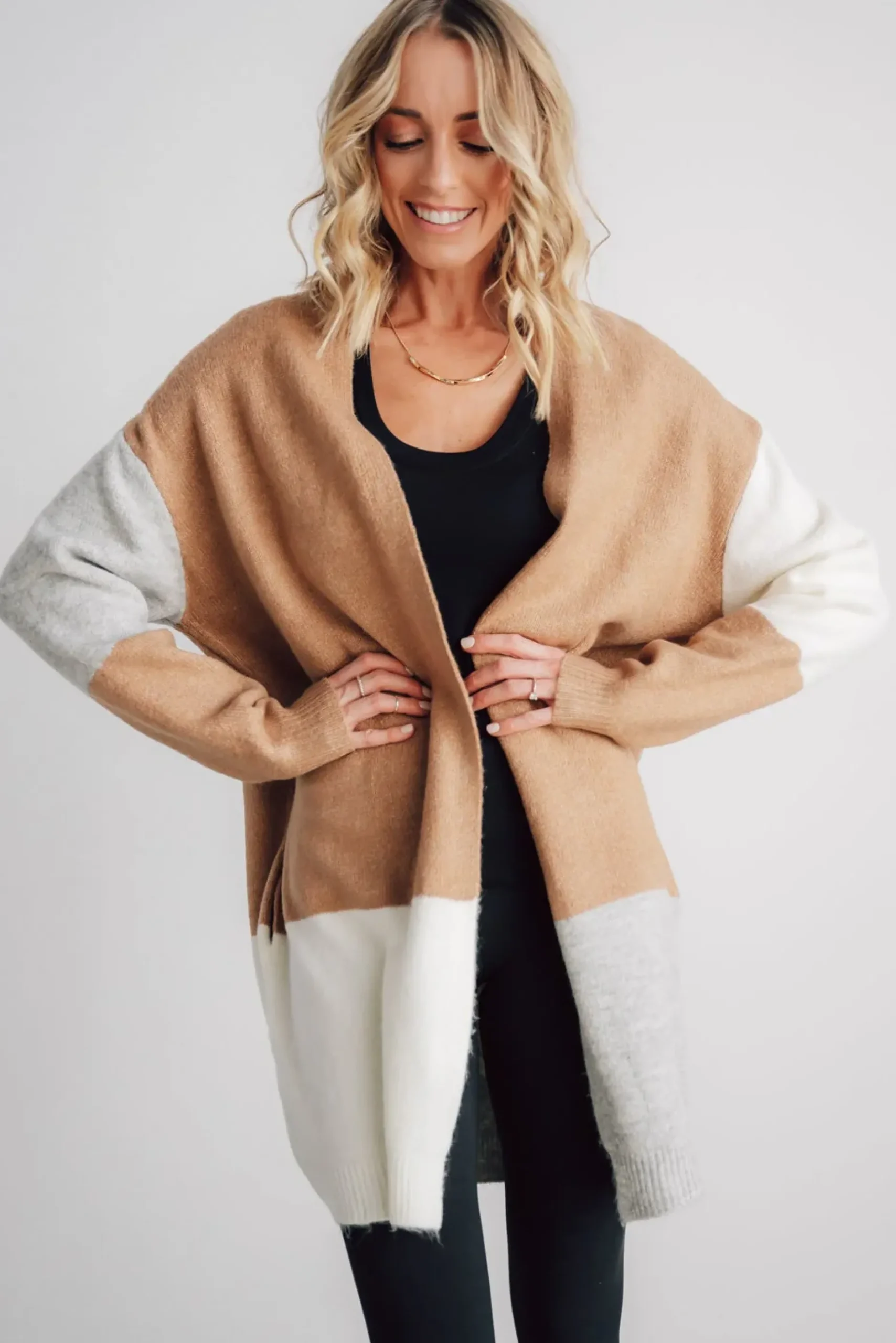 Baltic Born cardigans|Pierson Color Block Cardigan | Camel