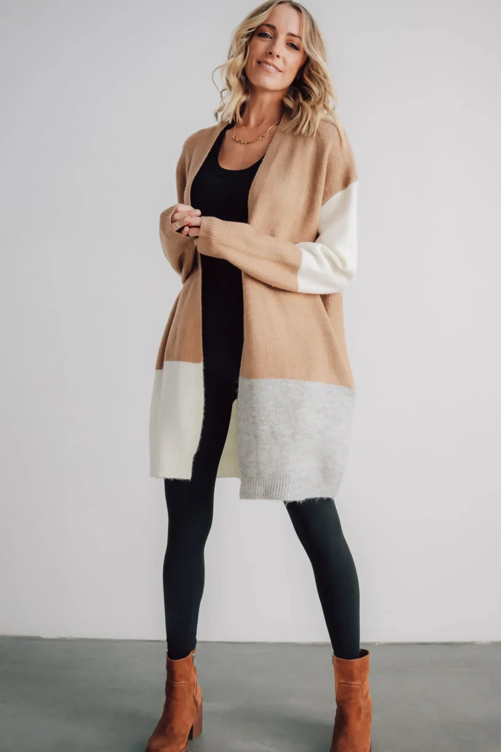 Baltic Born cardigans|Pierson Color Block Cardigan | Camel
