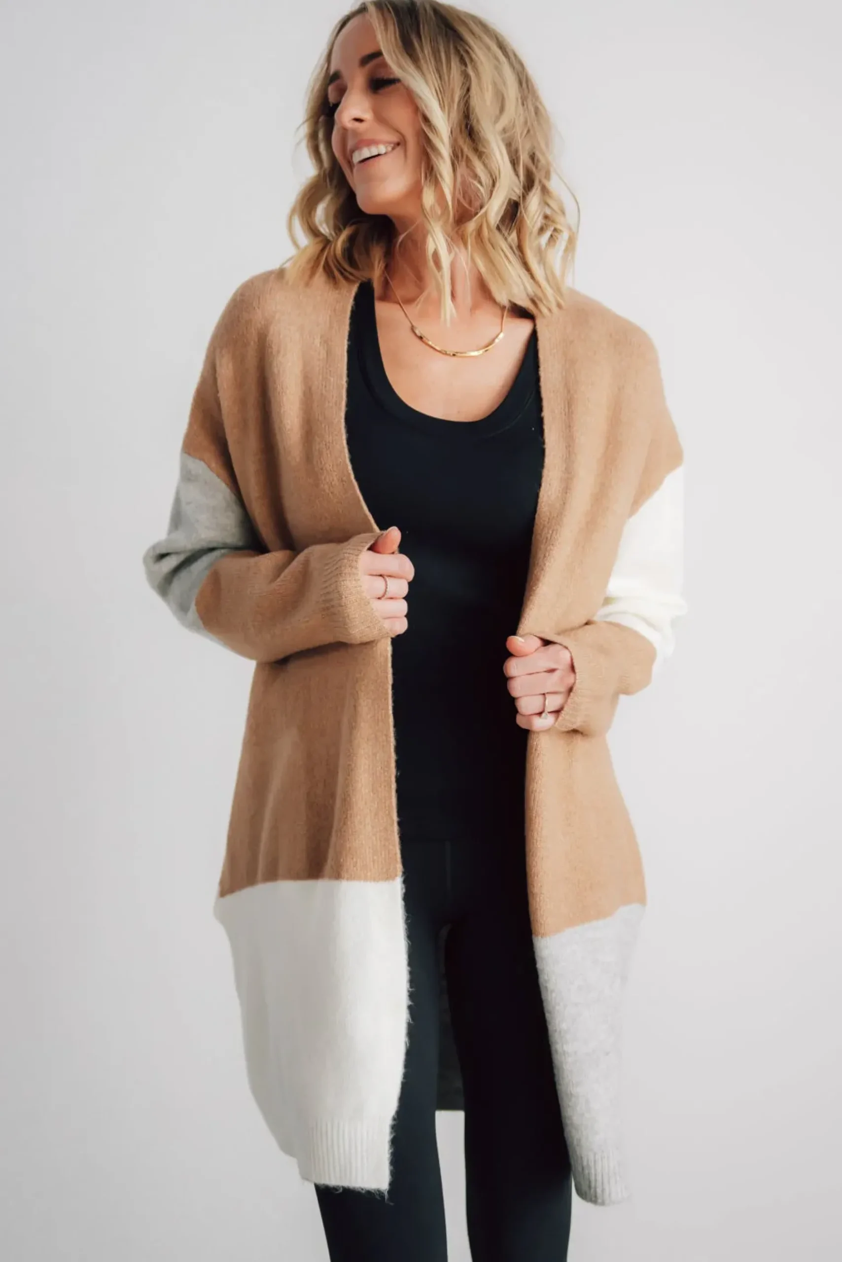 Baltic Born cardigans|Pierson Color Block Cardigan | Camel