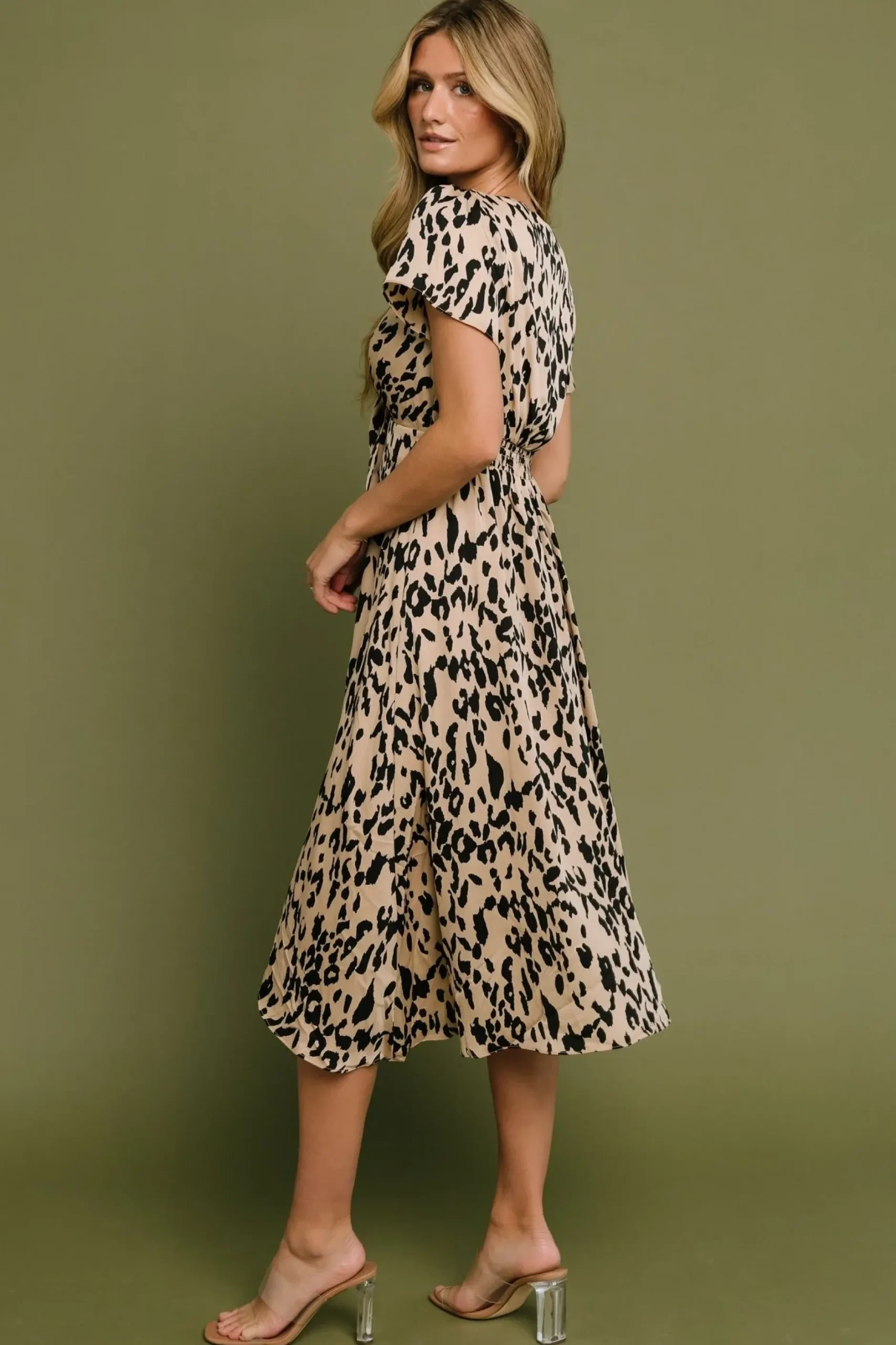 Baltic Born SALE|Poppy Satin Midi Dress | Animal Print