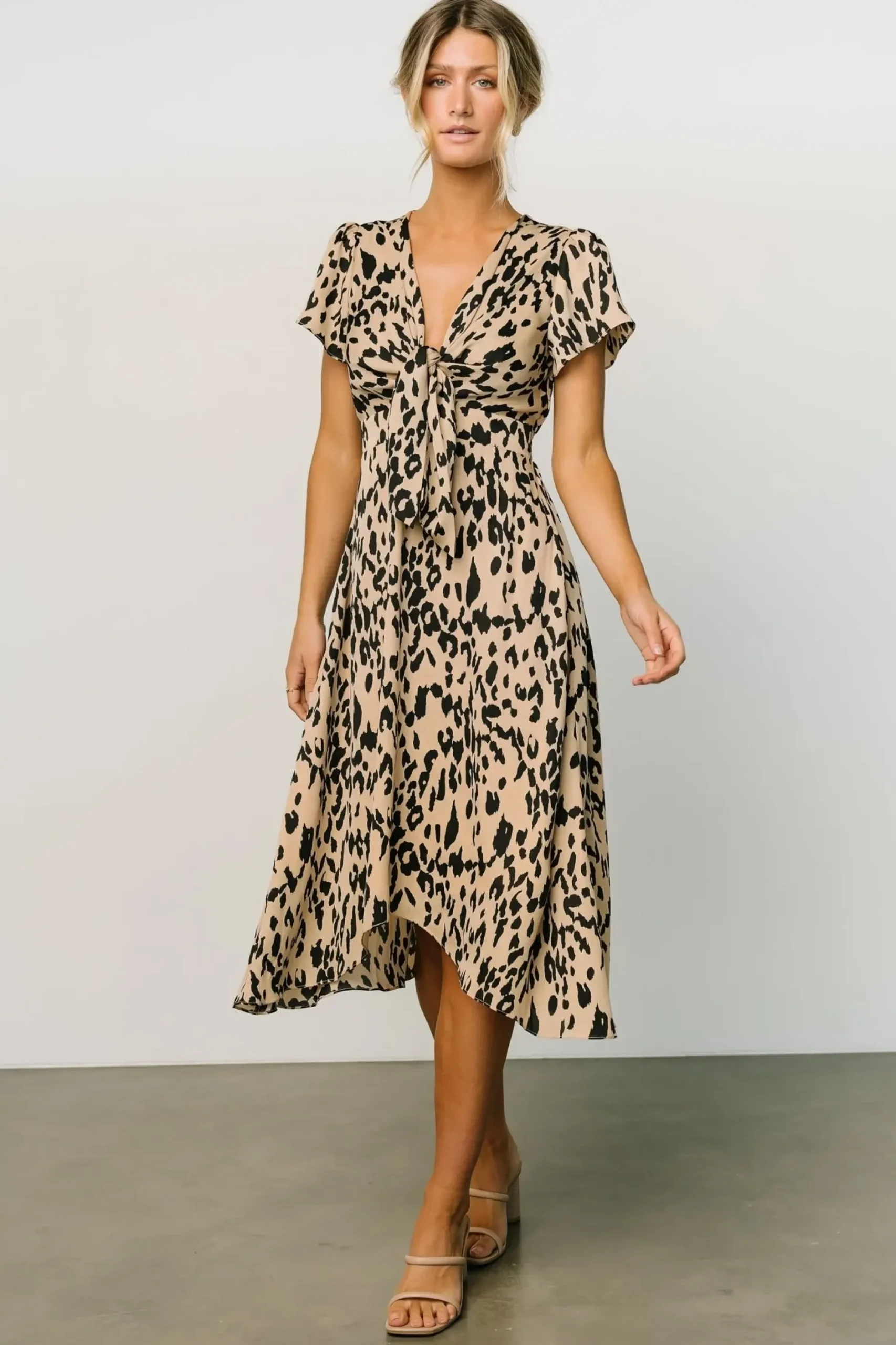 Baltic Born SALE|Poppy Satin Midi Dress | Animal Print